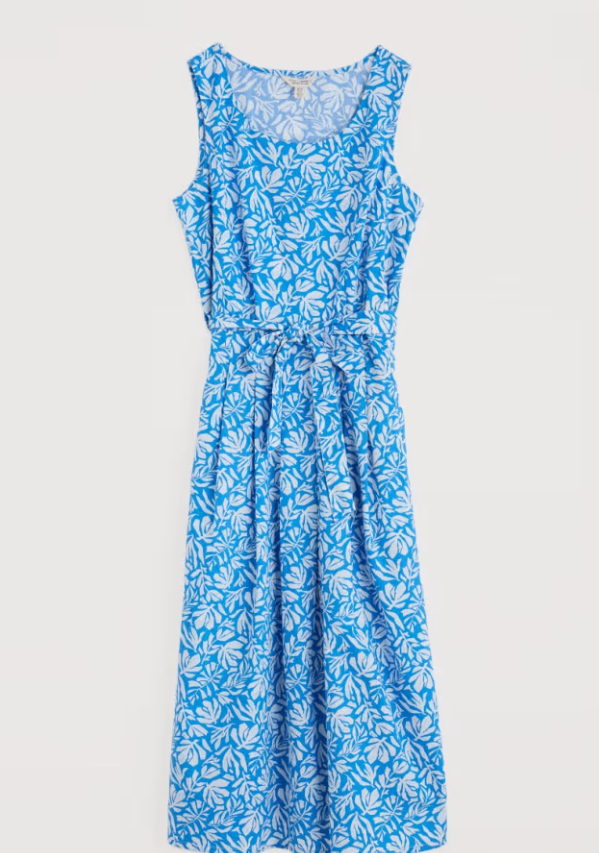 Seasalt Belle Fit-and-flare Midi Dress Cut Out Seaweed Clear Sky