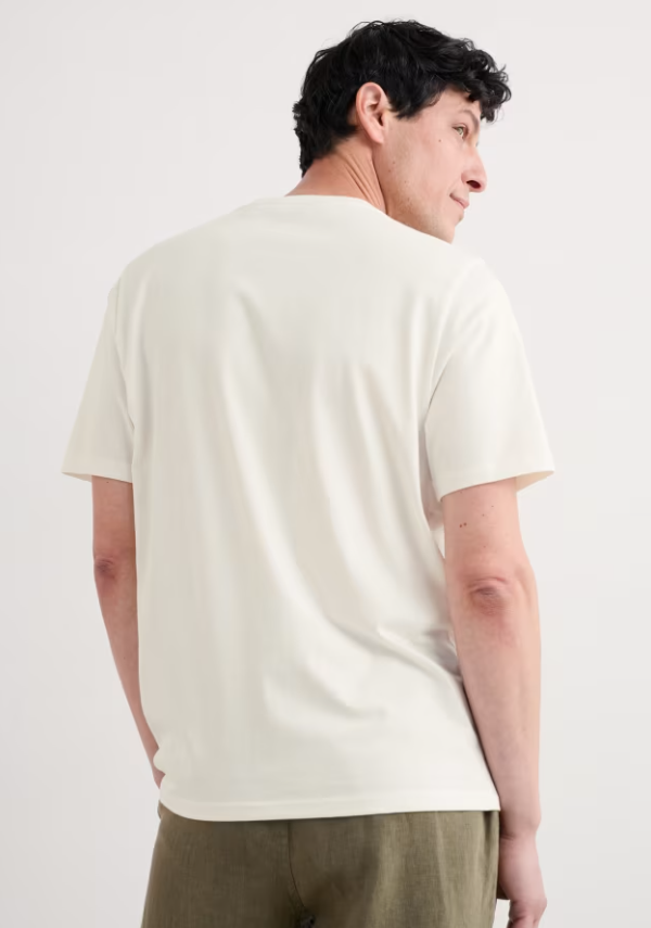 Seasalt Men's Midwatch Organic Cotton T-Shirt Newlyn Boat Chalk