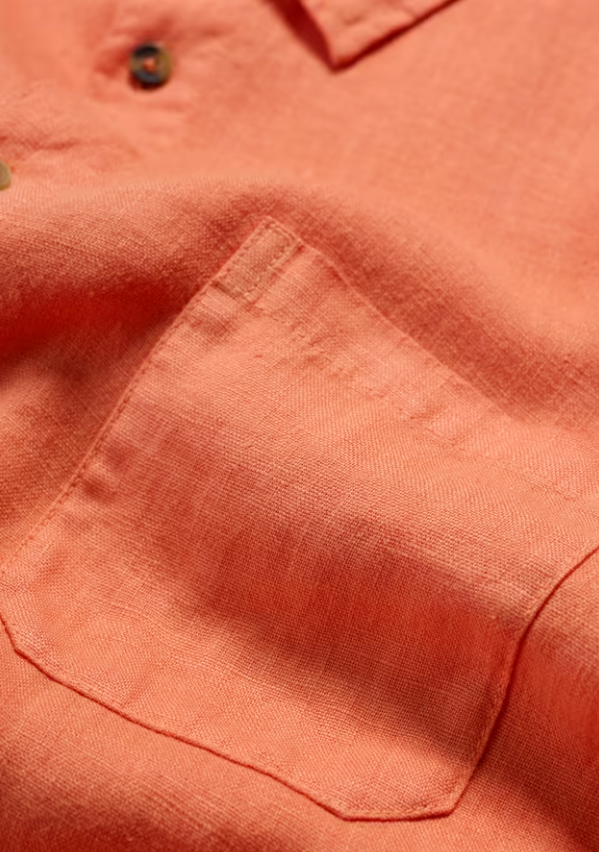 Seasalt Men's Curator Linen Shirt Dark Sunset