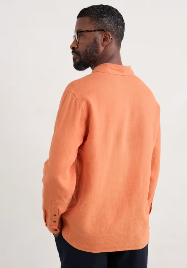 Seasalt Men's Curator Linen Shirt Dark Sunset
