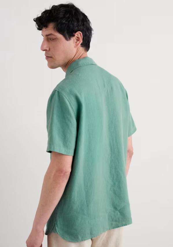Seasalt Men's Carne Short Sleeve Linen Shirt Mineral