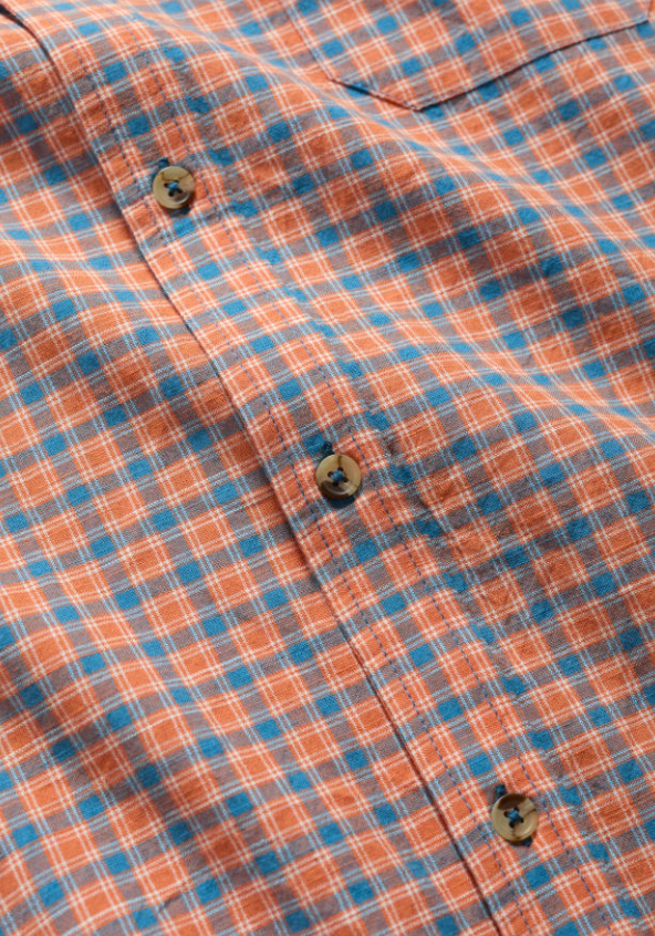 Seasalt Men's Banyan Checked Cotton Shirt Mendryn Sky
