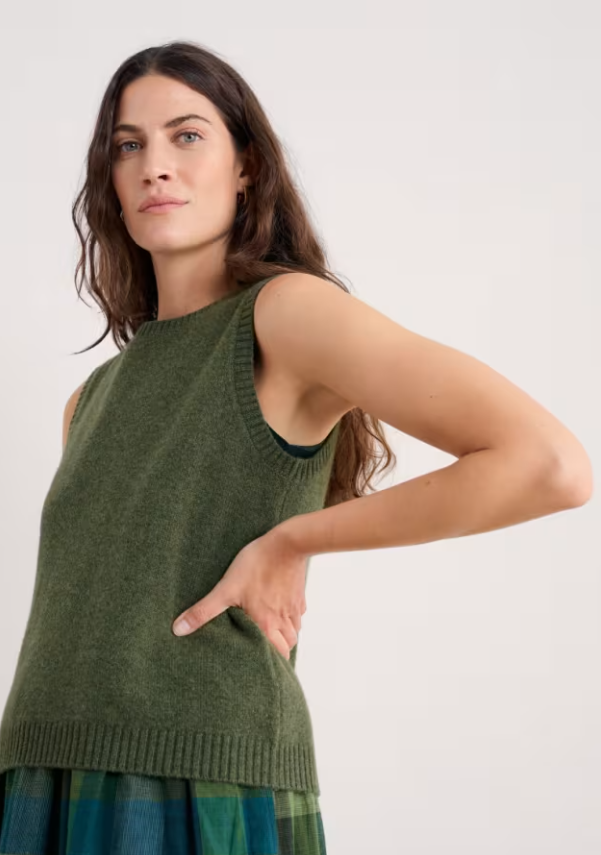 Seasalt East View Knitted Vest Light Olive