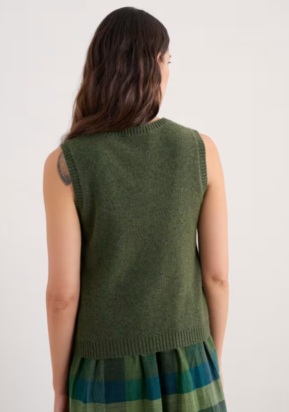 Seasalt East View Knitted Vest Light Olive