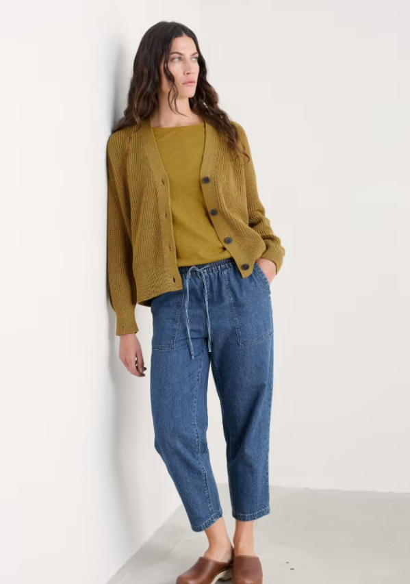 Seasalt Sholl Denim-Linen Joggers Mid Wash