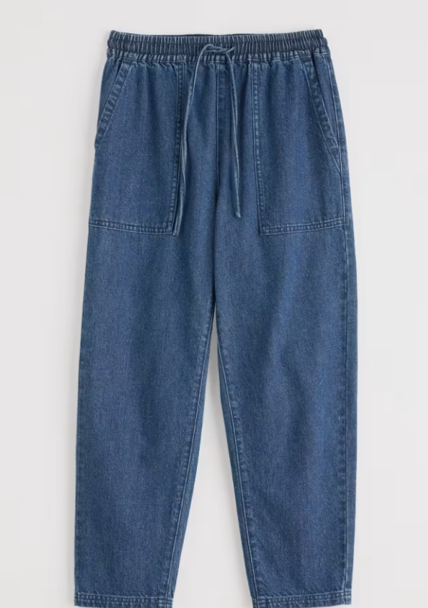 Seasalt Sholl Denim-Linen Joggers Mid Wash