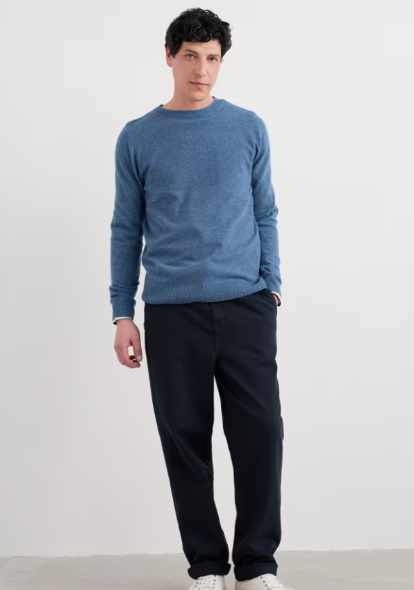 Seasalt Men's Prow Merino-Rich Jumper Hydrangea