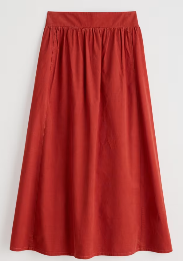 Seasalt Mevagissey Midi Skirt Dark Cinnamon