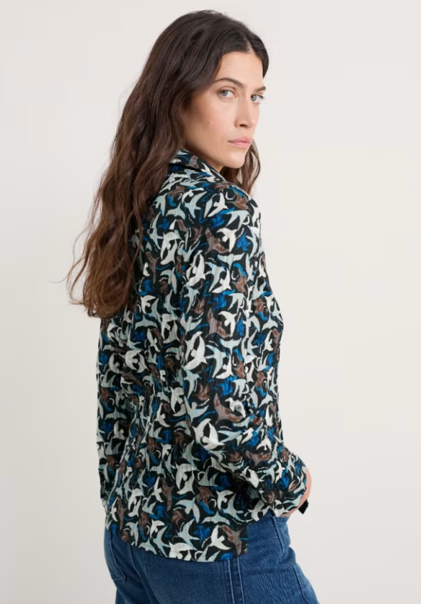 Seasalt Larissa Shirt Swooping Birds Onyx
