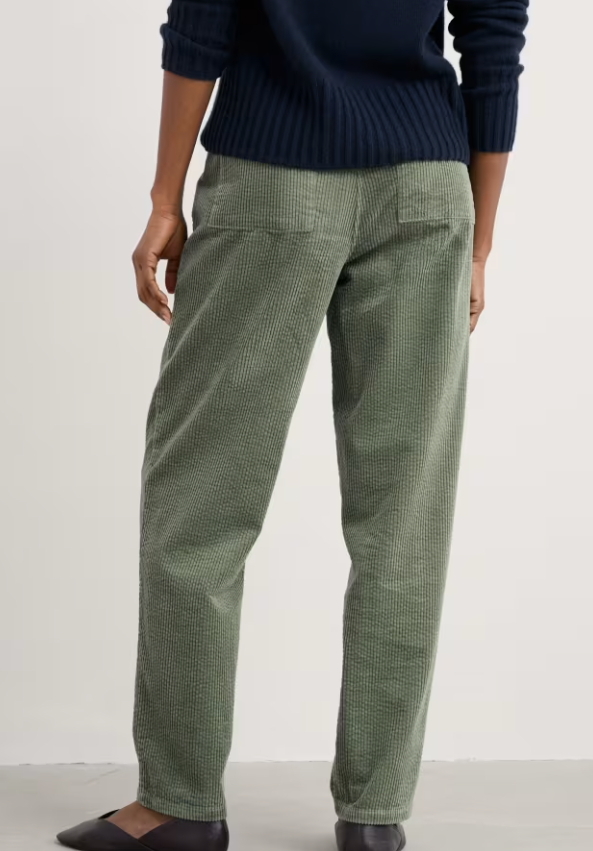 Seasalt Trethornes Tapered Cord Trousers Dusky Green