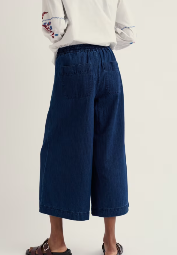 Seasalt Eskelli Wide Leg Culotte Mid Wash