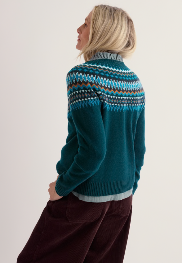 Seasalt Gurnard's Head Fair Isle Jumper Windward Raincloud Mix