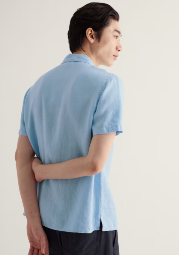 Seasalt Men's Carne Short Sleeve Linen Shirt Waterfall