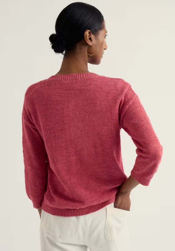 Seasalt Pentire Steps Linen & Organic Cotton Cardigan Echinacea