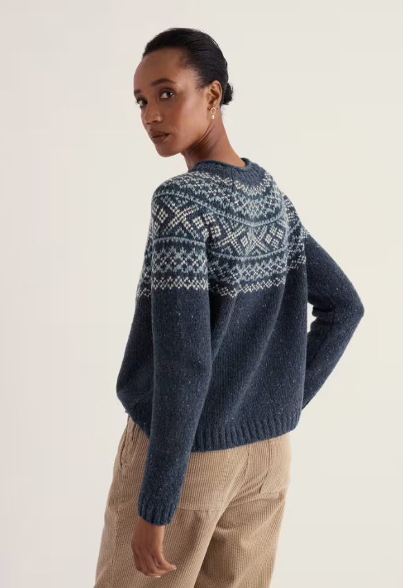 Seasalt Port Kinnis Fair Isle Jumper Shingle Bay Maritime Mix