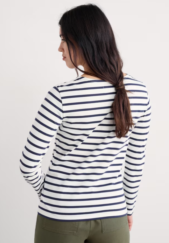 Seasalt Sailor Shirt Breton Chalk Maritime