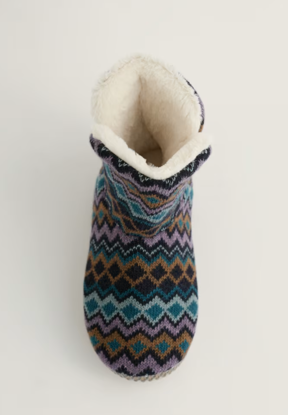 Seasalt Snooze Slipper Booties Sonata Maritime Echium Mix