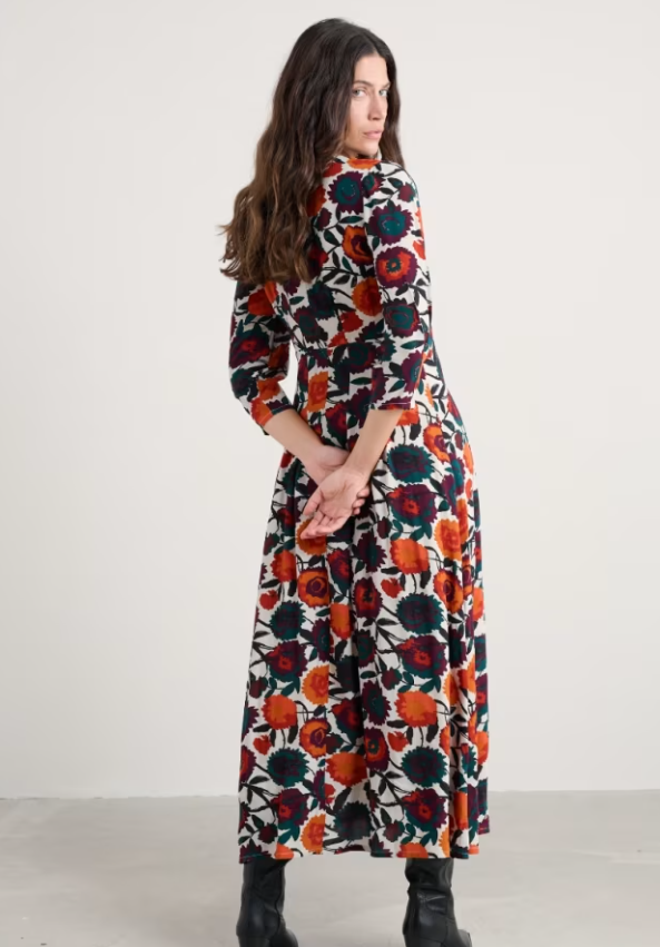 Seasalt Etta Printed Above-Ankle Dress Figurative Floral Aran
