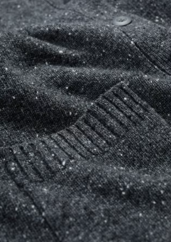 Seasalt Harbour Sands Chunky Crew Neck Cardigan Coal