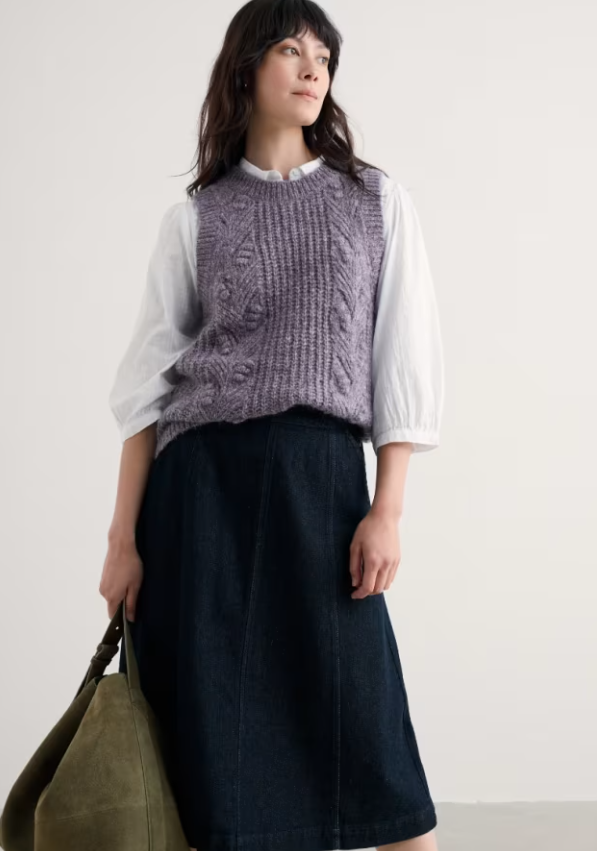 Seasalt Sand Thistle Mohair-Blend Vest Clematis