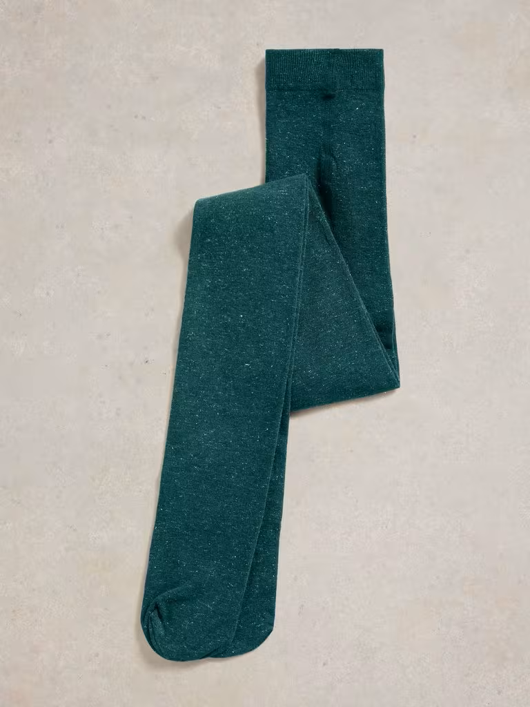 White Stuff Sienna Sparkle Tights Mid Teal