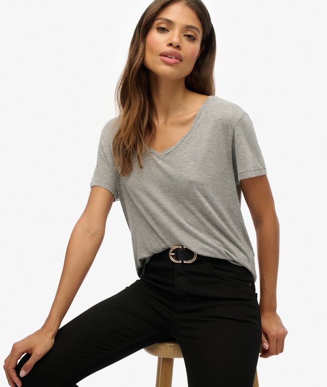 Superdry Studios Slub Embroidered T-Shirt Silver Metallic