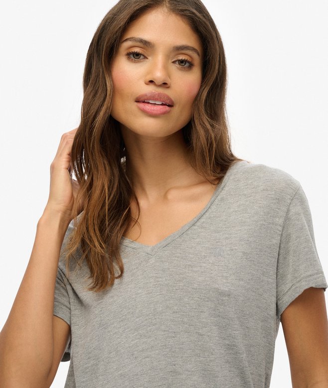 Superdry Studios Slub Embroidered T-Shirt Silver Metallic