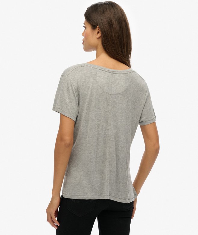 Superdry Studios Slub Embroidered T-Shirt Silver Metallic