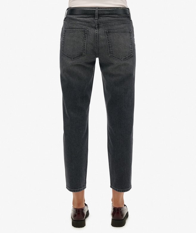 Superdry Organic Cotton Mid Rise Slim Jeans Roseland Washed Black