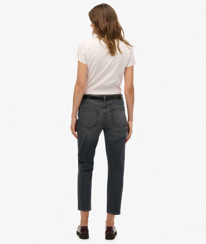 Superdry Organic Cotton Mid Rise Slim Jeans Roseland Washed Black