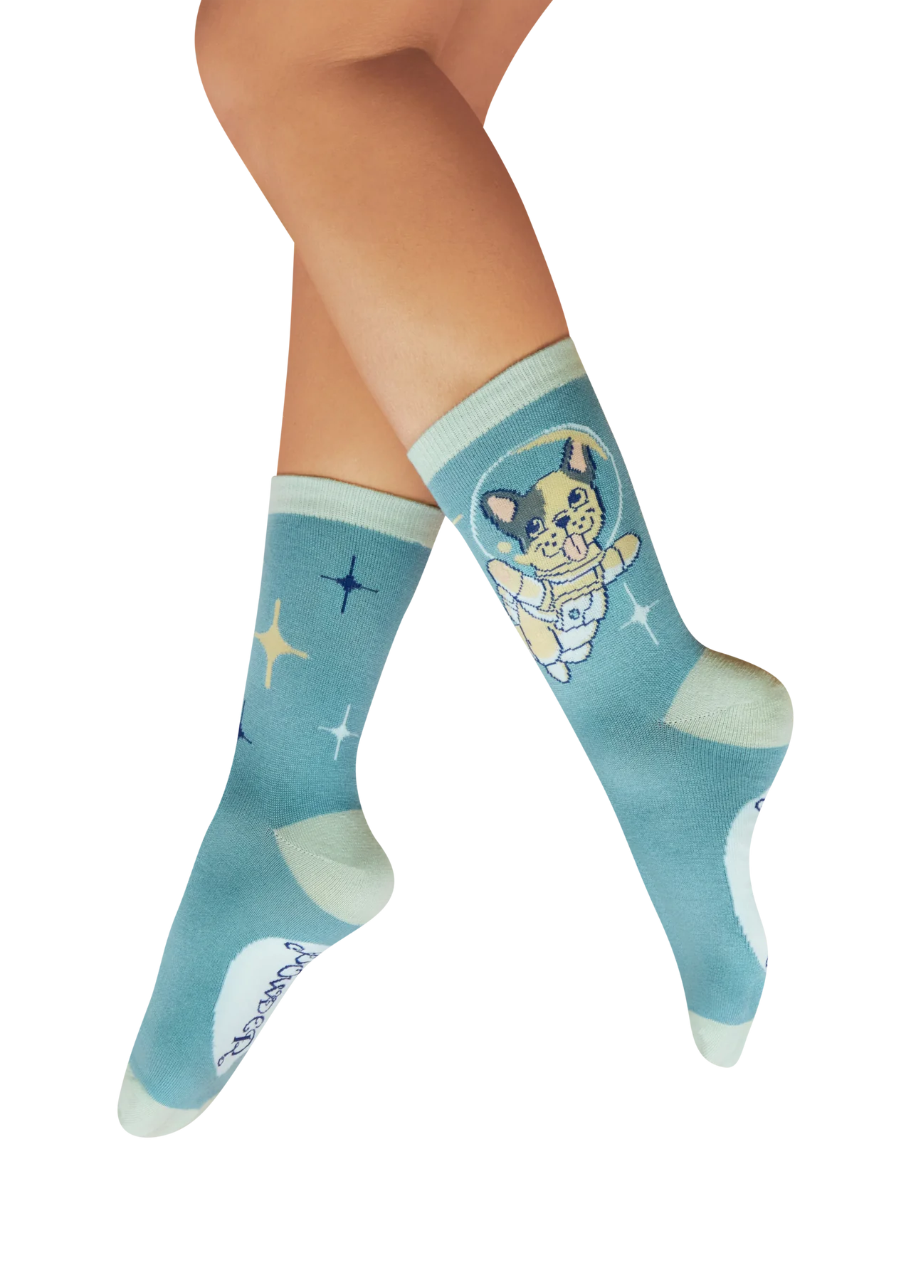 Powder Frenchie In Space Ankle Socks