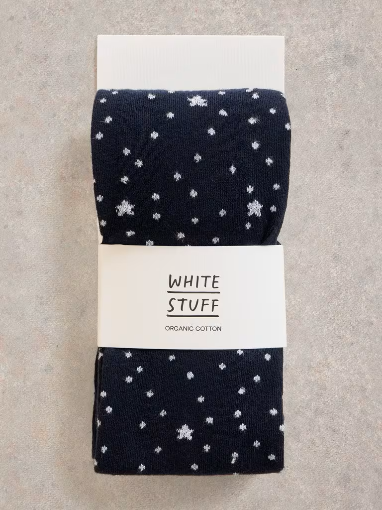 White Stuff Star Sparkle Tights Dark Navy
