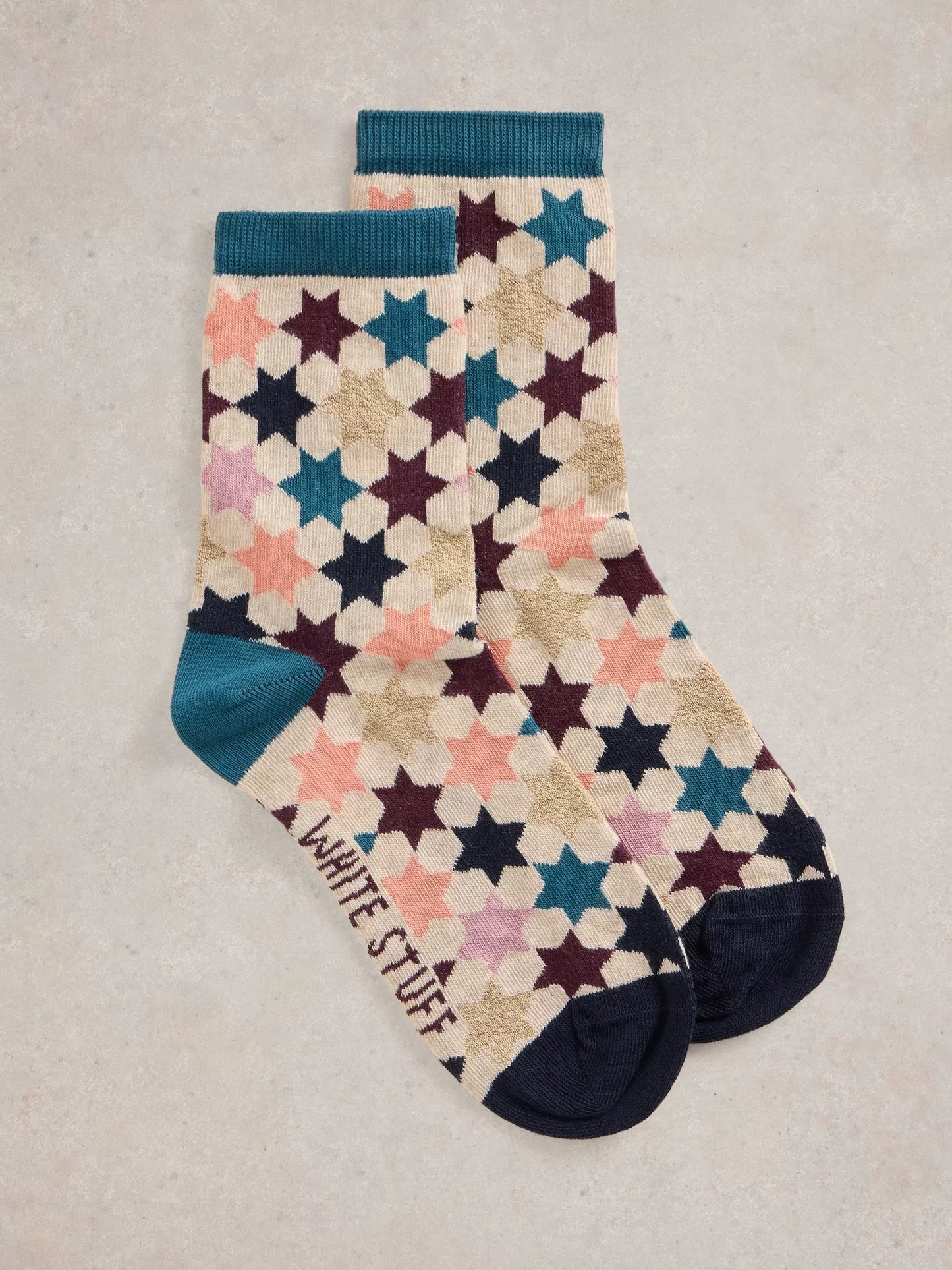 White Stuff Star Ankle Knitted Sock Natural Womens Socks White Stuff Socks White Stuff
