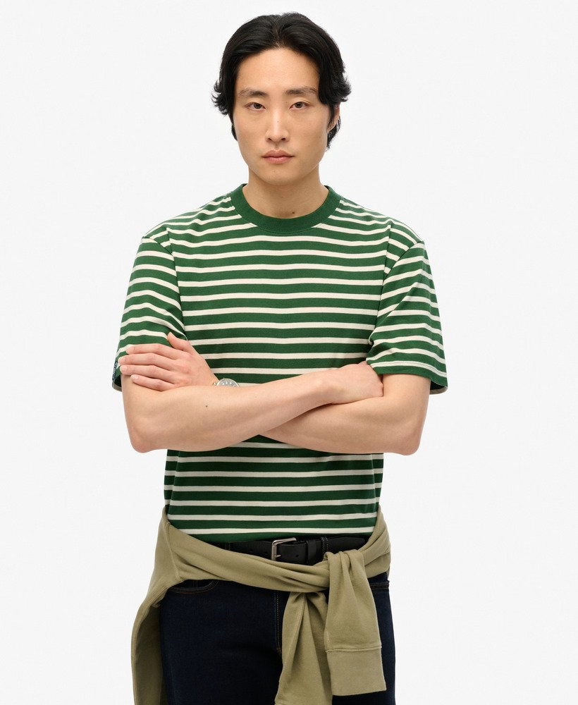 Superdry Merchant Stripe Tee Green Stripe