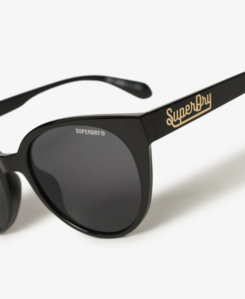 Superdry Cat Eye Sunglasses Black / Smoke Lens