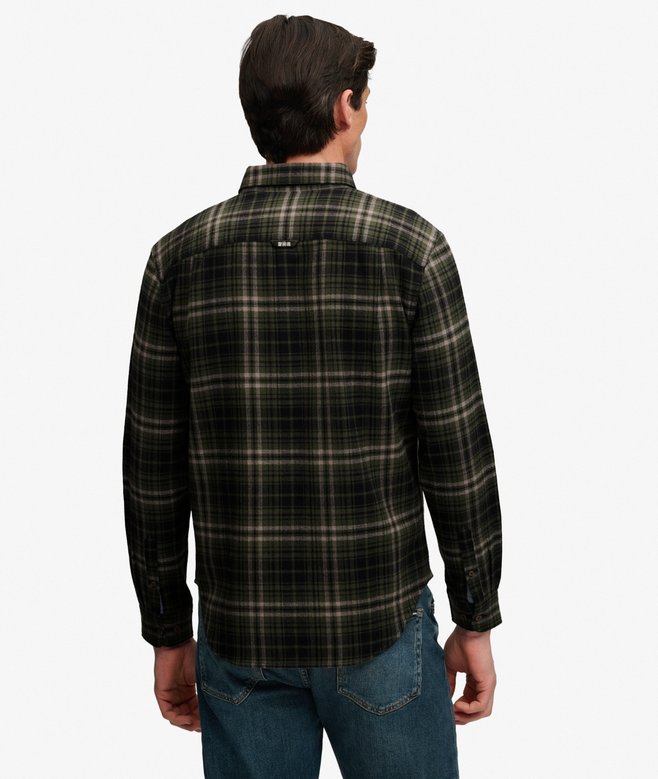 Superdry Long Sleeve Cotton Lumberjack Shirt Frontier Check Olive Green