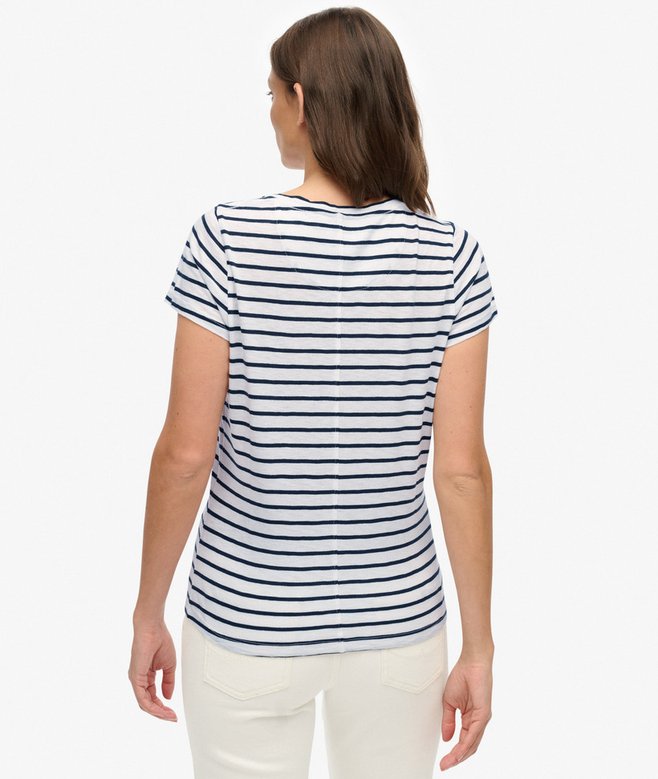 Superdry Studios Scoop Neck T-Shirt Optic/Navy Stripe