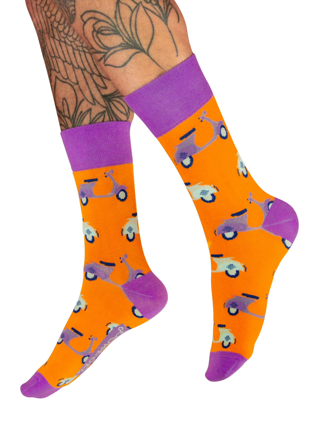 Powder Vintage Vespa Men's Socks Tangerine