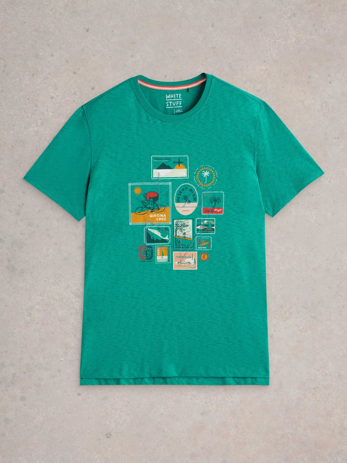 White Stuff Abersoch Travel Graphic Tee Teal