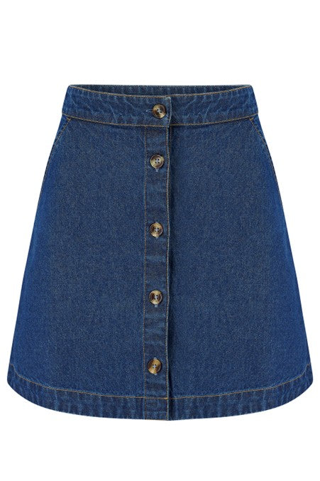 Sugarhill Brighton Trixie Mini Skirt Deep Blue Denim