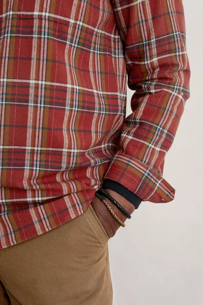 Seasalt Men's Fathomer Checked Shirt Treloyhan Umber - Size: Small