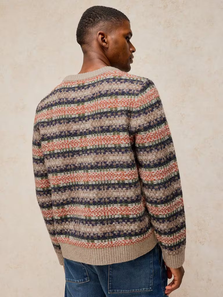 White Stuff Bearsden Fairisle Crew Jumper Orange Multi