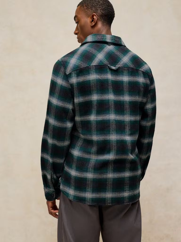 White Stuff Darnwen Check Shirt Teal Multi. Mens overshirt with Collar and Long Sleeve that's Machine Washable Material: 100% Organic Cotton