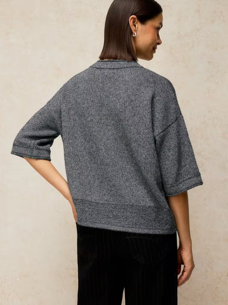 White Stuff Kate Sparkle Tee Dark Grey