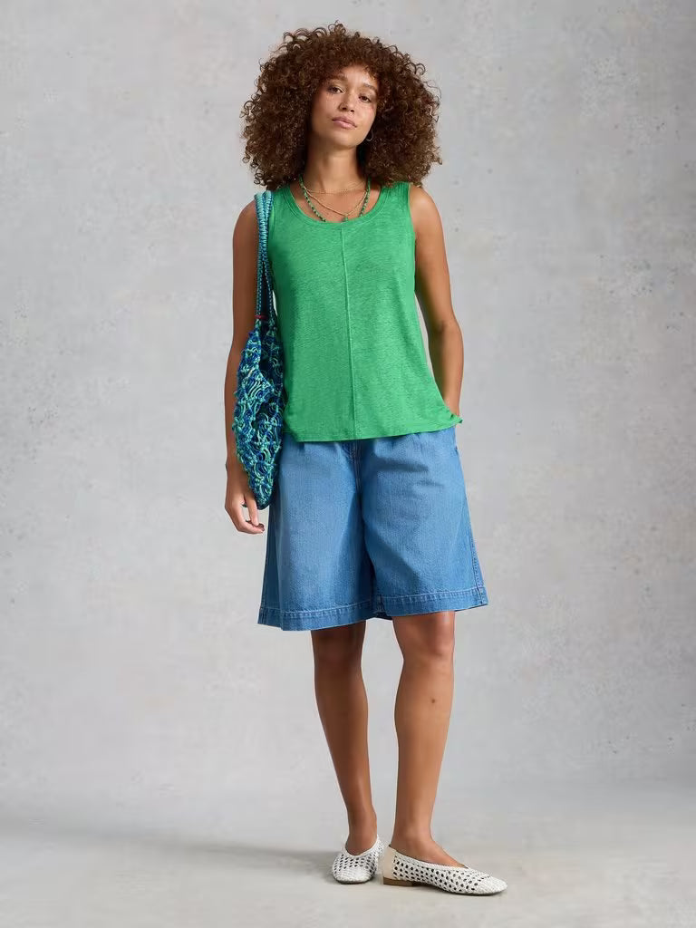 White Stuff Scarlette Linen Vest Bright Green