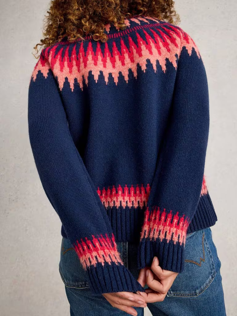 White Stuff Fiona Fairisle Jumper Navy