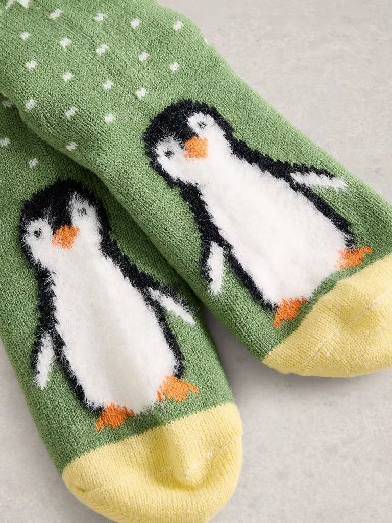 White Stuff Fluffy Penguin Cabin Socks