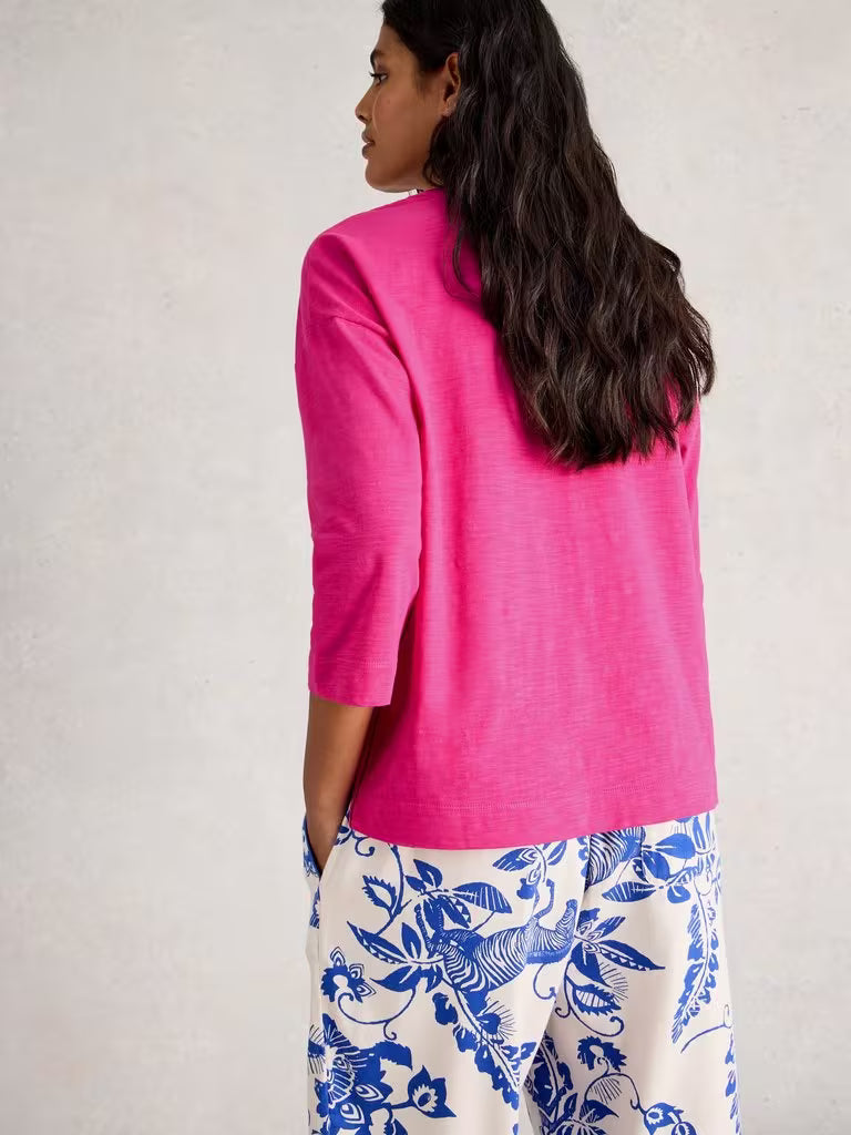White Stuff Mia Boxy Tee Bright Pink