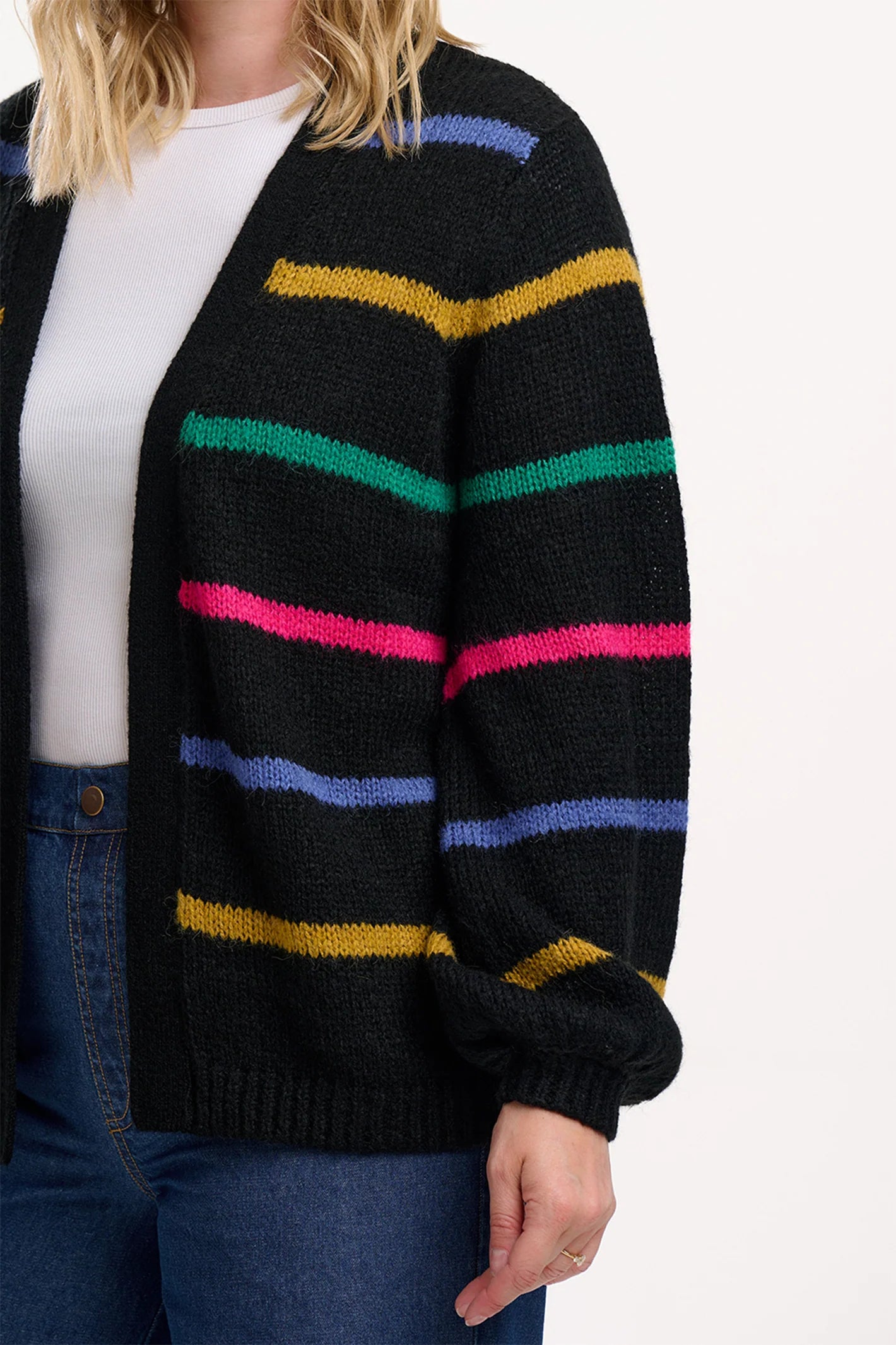Sugarhill Brighton Yvette Cardigan Black Bright Lines