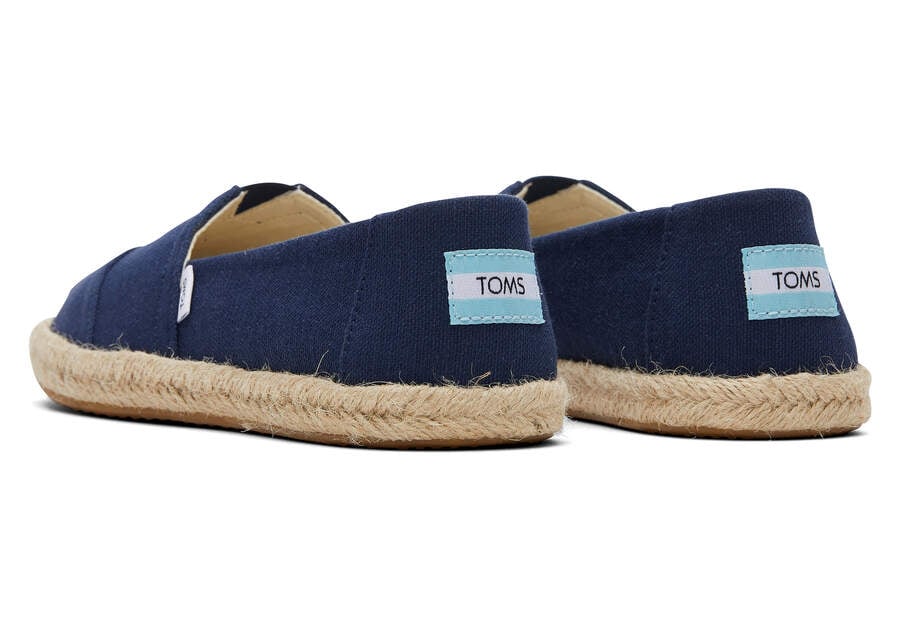 TOMS Alpargata Global Jaquard Rope Espadrille Navy - Size: 36.5EU/4UK